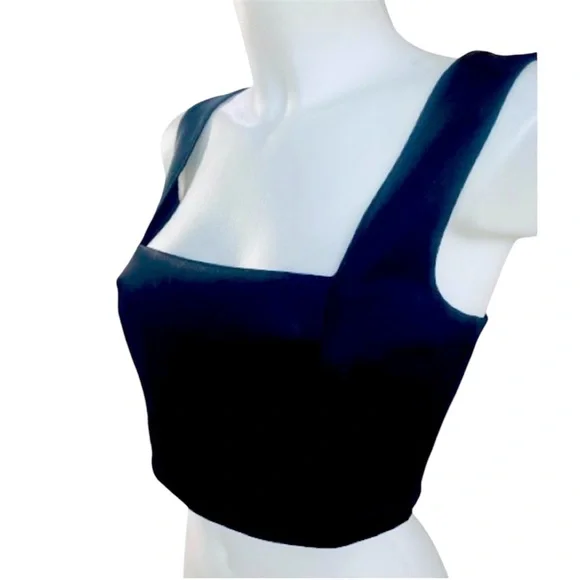 Marciano Jet Black Sleeveless Gold Back Zip Cut Out Top Size Medium Like New - Picture 6 of 13